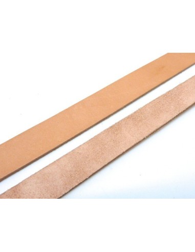 20cm lanière cuir largeur 15mm de couleur naturel, beige rosé naturel