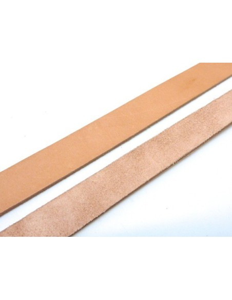 20cm lanière cuir largeur 15mm de couleur naturel, beige rosé naturel