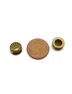 10 Perles passant coquille saint Jacques slide pour lanière de 5,5mm en métal de couleur bronze gravé 2