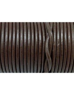 Cordon cuir 3mm marron foncé, brun pour création DIY 2