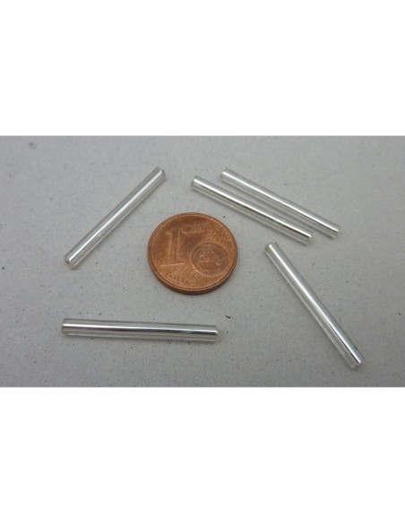 Perle tube en verre transparent pas chère