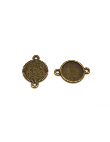Support cabochon connecteur rond pour cabochon 12mm en métal de couleur bronze
