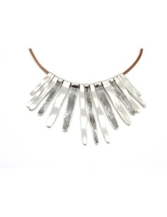 15 breloques pendentif tige en métal argenté martelé