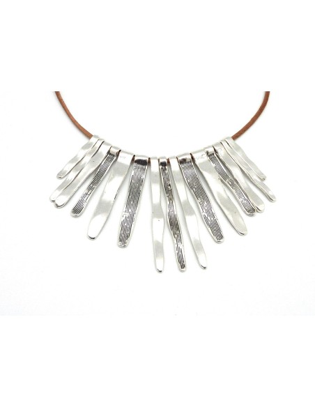 15 breloques pendentif tige en métal argenté martelé