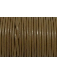 Cordon cuir rond 2mm marron clair