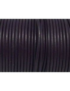 2m Cordon cuir rond 2mm de couleur lilas