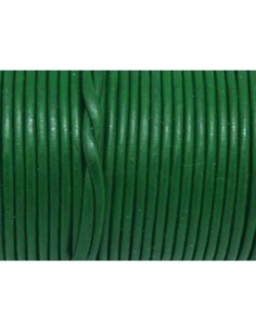 Cordon cuir rond 2mm de couleur vert bouteille