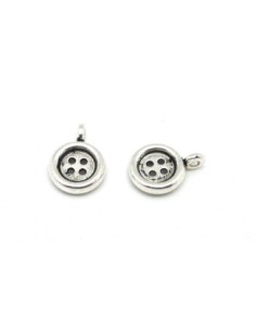 20 Breloques bouton en métal argenté 12,8mm 2