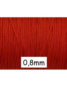 Fil de jade 0,8mm de couleur rouge vif  pour bracelet wrap