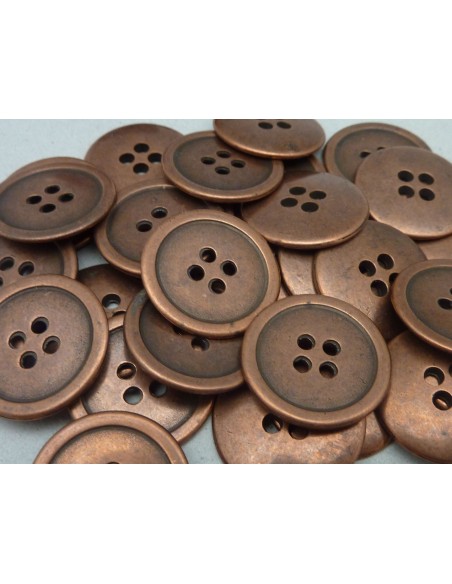 Boutons connecteur rond en métal cuivré 20mm