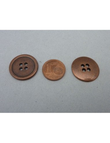 Boutons connecteur rond en métal cuivré 20mm