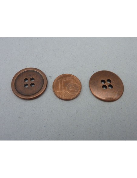 Boutons connecteur rond en métal cuivré 20mm