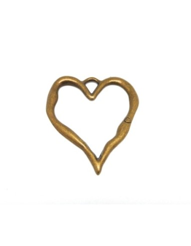 Grand Pendentif coeur  bronze 7cm