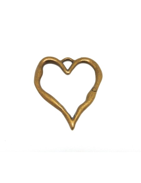 Grand Pendentif coeur  bronze 7cm