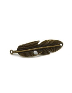 Connecteur plume 56mm en métal de couleur bronze