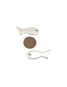 3 breloque poisson en métal argenté 2