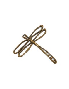Grand Pendentif libellule en métal de couleur bronze 70mm