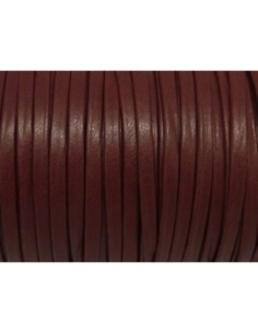 1m Lanière simili cuir 3mm de couleur rouge grenat bordeaux foncé très belle qualité