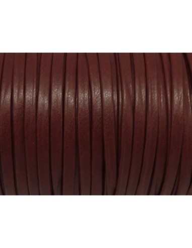 1m Lanière simili cuir 3mm de couleur rouge grenat bordeaux foncé très belle qualité