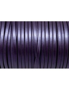 1m Lanière simili cuir 3mm de couleur violine effet nacré légèrement métallisé très belle qualité