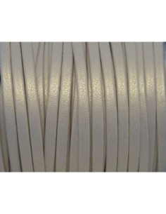 1m Lanière simili cuir 3mm de couleur ivoire beige effet nacré doré très belle qualité