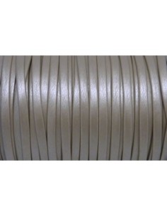 1m Lanière simili cuir 3mm de couleur gris beige effet nacré très belle qualité