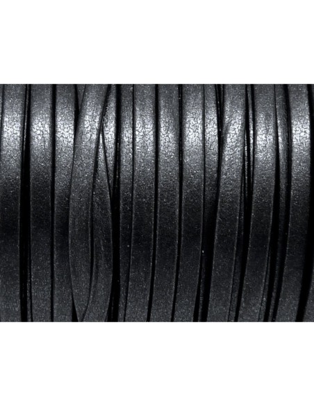 85cm Lanière simili cuir 3mm de couleur gris anthracite gris ardoise effet métallisé très belle qualité