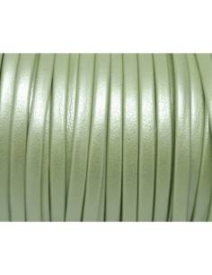 1m Lanière simili cuir 3mm de couleur vert d'eau vert opaline effet nacré très belle qualité