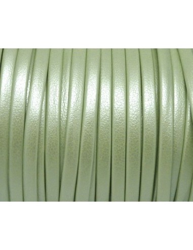 1m Lanière simili cuir 3mm de couleur vert d'eau vert opaline effet nacré très belle qualité