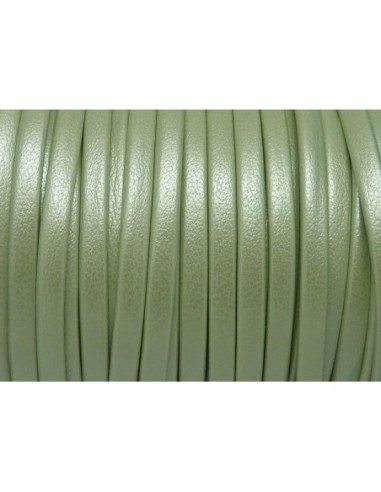 1m Lanière simili cuir 3mm de couleur vert d'eau vert opaline effet nacré très belle qualité
