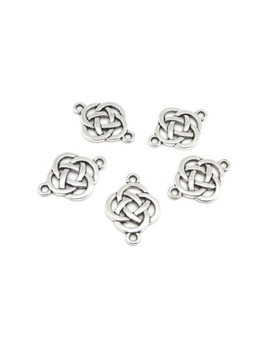 Perle Connecteur rond noeud celtique argenté