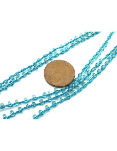 1m de chaînette de rocaille  de couleur bleu...