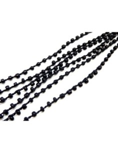 1m de chaînette de rocaille  de couleur noir sur fil de...