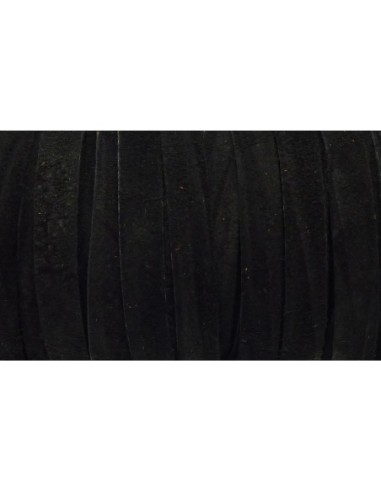 R-50cm de Cordon daim plat 10mm de couleur noir...