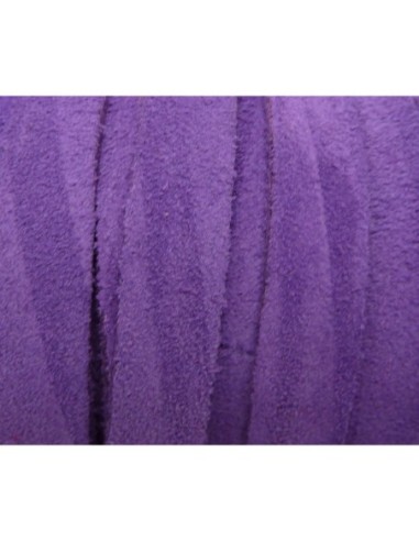 50cm de Cordon daim plat 10mm de couleur violet améthyste - DAIM VERITABLE - CUIR RETOURNE