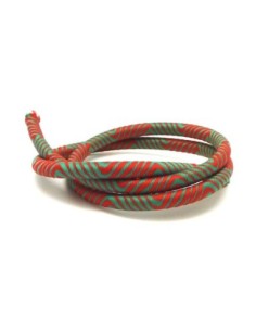 50cm Cordon 5mm en nylon tissé autour d'un cordon plastique embout creux de couleur vert et rouge -STyle