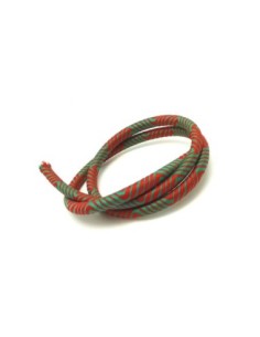 50cm Cordon 5mm en nylon tissé autour d'un cordon plastique embout creux de couleur vert et rouge -STyle 2