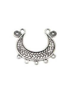 Plastron pendentif 56,8mm en métal argenté vieilli