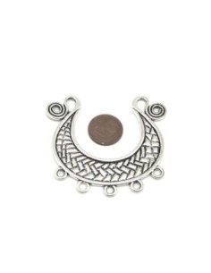 Plastron pendentif 56,8mm en métal argenté vieilli  2