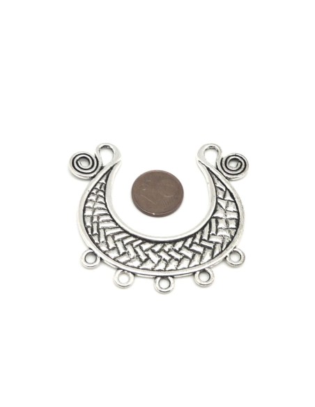 Plastron style ethnique en métal argenté 