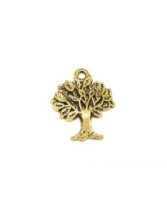 5 Breloques arbre de vie 21,1mm en métal doré pâle