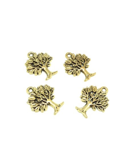 5 Breloques arbre de vie 21,1mm en métal doré pâle