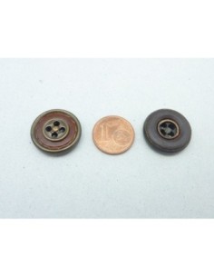 4 Boutons connecteur Vintage rond cuir marron et métal... 2
