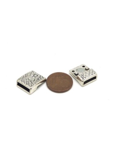 Fermoir magnétique argenté pour cuir de 10mm