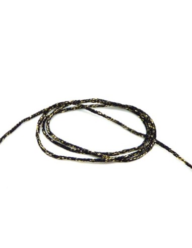 Cordon tressé rayonne noir