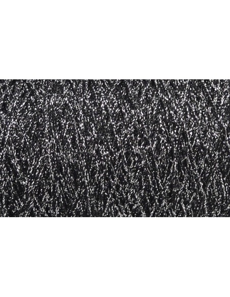 Cordon tressé rayonne noir argenté lurex