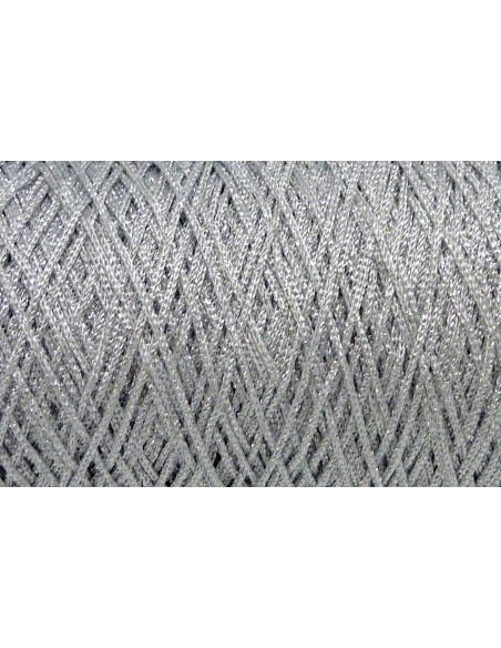 Cordon tressé rayonne gris perle