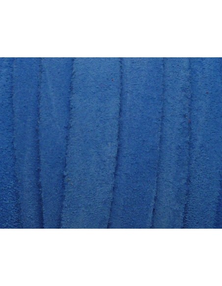 50cm de Cordon daim plat 10mm de couleur bleu majorelle - DAIM VERITABLE - CUIR RETOURNE