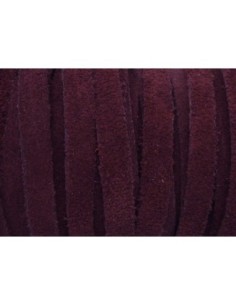 50cm de Cordon daim plat 7mm de couleur bordeaux, grenat...