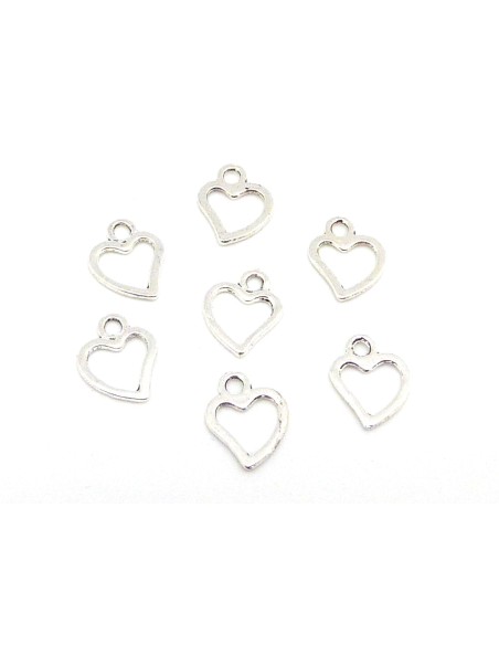 petite coeur évidé en métal argenté